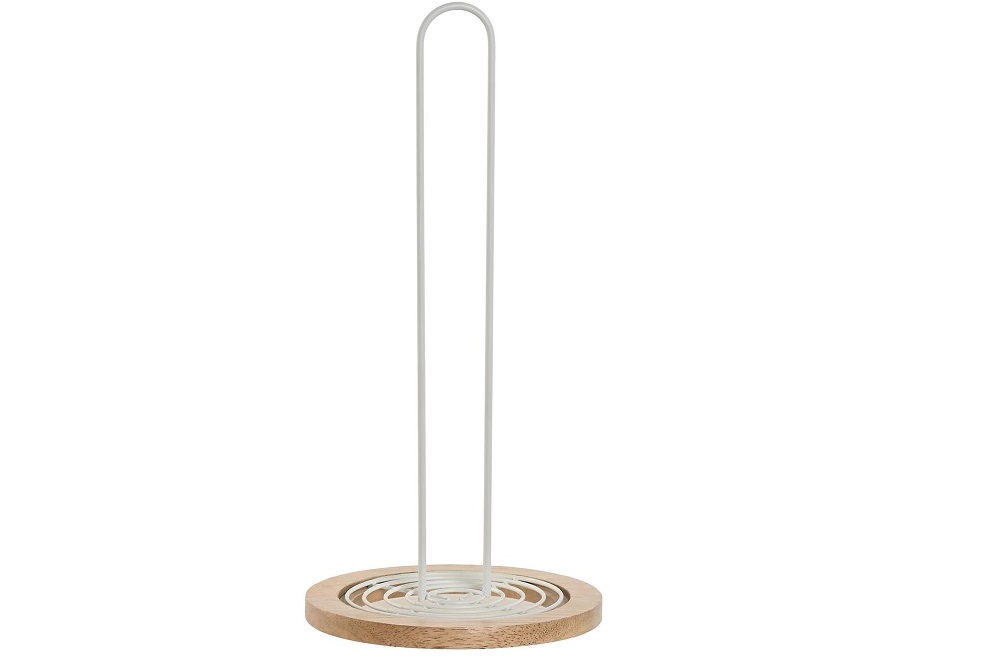 PORTARROLLOS METAL RUBBERWOOD 15X15X31CM BLANCO